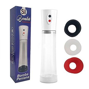 Bomba Elétrica Peniana 3 Aneis De Silicone Pênis Pump Sexy Import