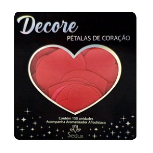 Decore Pétalas Vermelha Formato Coração Com Aromatizador 150 Unidades Sedux - Morango Com Champanhe