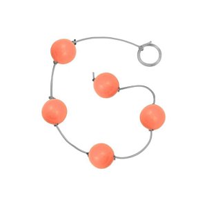 Bolinha Tailandesa P Em Acrílico Com Corda Em Silicone êxtase - Salmão
