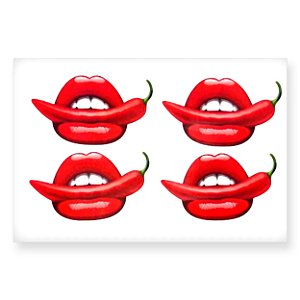 Sexy Tattoo Cartela De Tatuagem Temporária Boca Picante Sedux