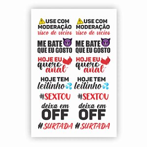 Cartela De Tatuagem Temporária Sexy Tattoo Deixa Em Off Sedux