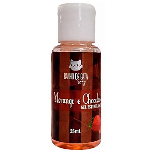 Gel Beijável Para Massagem Estimulante 25ml Banho De Gata - Morango Com Chocolate