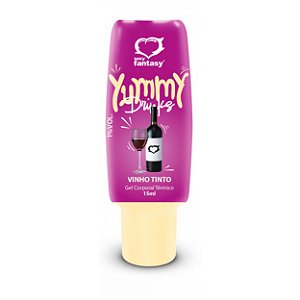 Yummy Drinks Gel Comestível Térmico 15ml Sexy Fantasy - Vinho Tinto
