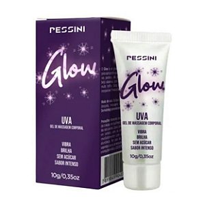 Glow Gel De Massagem Corporal Com Glitter 10g Pessini - Uva