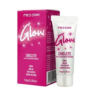 Glow Gel De Massagem Corporal Com Glitter 10g Pessini - Chiclete