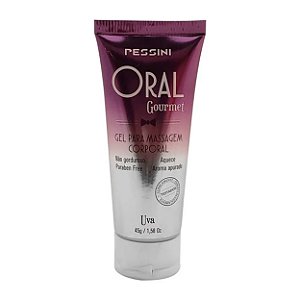 Oral Gourmet Gel Beijável Que Esquenta 45g Pessini - Uva
