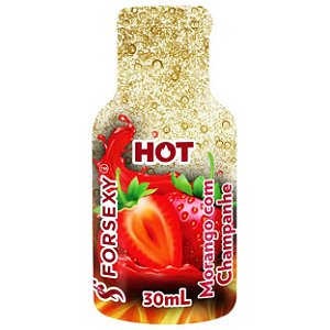 Gel Hot Beijável 30ml For Sexy - Morango Com Champanhe