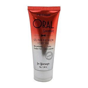 Oral Gourmet Gel Beijável Ice 45g Pessini - Morango Ice