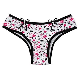 Calcinha Tanga Estampada Com Detalhes De Lacinhos Rexton - Estampada - P