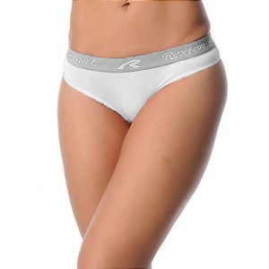 Calcinha Microfibra Lisa Com Elastico Personalizado Rexton - Branco - P