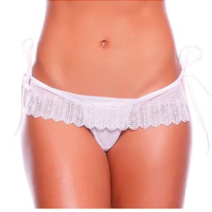 Calcinha Tailandesa Rendada Sainha Ana Intima - Branco