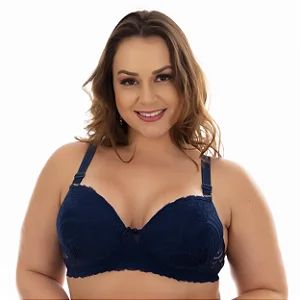 Sutiã Plus Size Reforçado Luciene Patitex - Azul Marinho - 50
