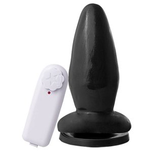 Plug Anal Com Vibrador E Ventosa 13,5 X 5,3 Cm Soul Sex - Preto