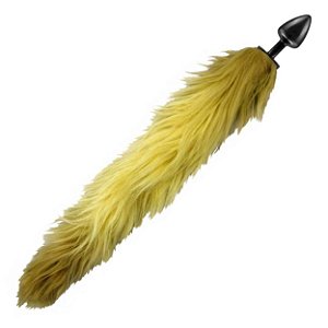 Plug Anal C/ Rabo Degrade Bege Hard - Preto