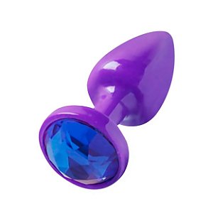 Plug Anal Roxo Com Joia Diversão Ao Cubo - Azul