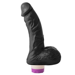 Pênis Vibrador Com Escroto 17 X 3,5 Cm Soul Sex - Preto