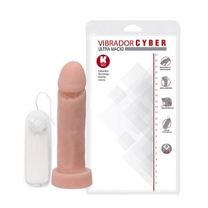 Pênis de Borracha Em Cyber Com Vibro 17 X 4cm K Gel - Bege