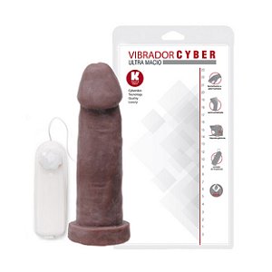 Pênis de Borracha Em Cyber Com Vibro 19 X 5cm K Gel - Chocolate