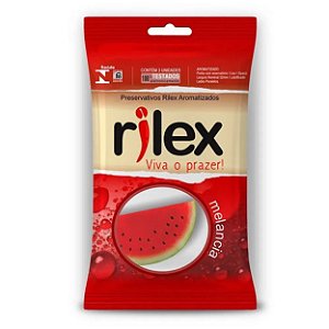 Preservativo Lubrificado Com Aroma De Melancia Com 03 Unidades Rilex - Melancia