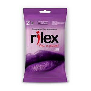 Preservativo Lubrificado Com Aroma De Uva Com 03 Unidades Rilex - Uva
