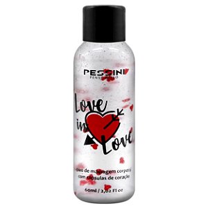 Love In Love óleo De Massagem Com Cápsulas De Coração 60ml Pessini