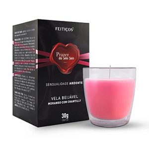 Vela Beijável Morango Com Chantilly Feitiços Aromáticos - Morango Com Chantilly