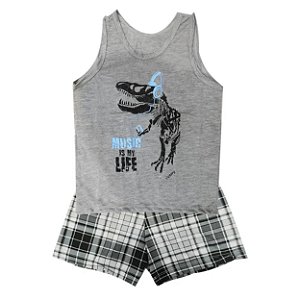 Pijama Regata Baby Menino Em Meia Malha Victory - Chumbo - 2