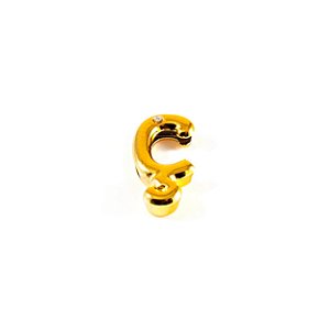 Letras Em Abs Dourado Com Strass Para Personalização Hard - Ç
