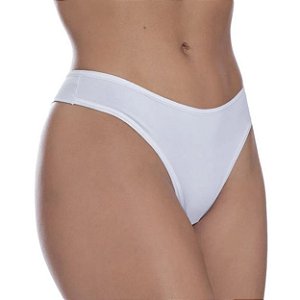 Calcinha Em Microfibra Fio Duplo Liso Com Laço Rexton - Branco - G