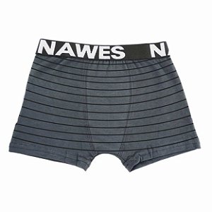 Kit Com 2 Cuecas Boxer Juvenil Em Microfibra Listrada Nawes - P