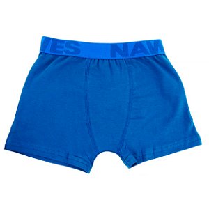 Cueca Boxer Em Cotton Juvenil Elástico Personalizado Nawes - Azul - P