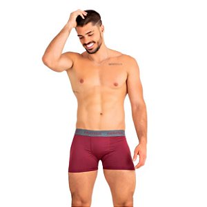 Cueca Boxer Lisa Masculina Patitex - Vinho - M