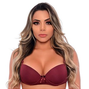 Sutiã Basico Com Bojo Liso Patitex - Vinho - M