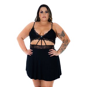 Camisola Joyce Plus Size Pimenta Sexy - Preto - XGG
