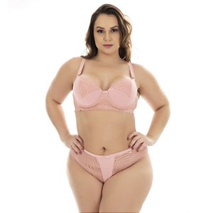 Conjunto Sensual Solange Plus Size Patitex - Rosê - 50