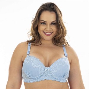 Sutiã Plus Size Reforçado Luciene Patitex - Azul Claro - 48