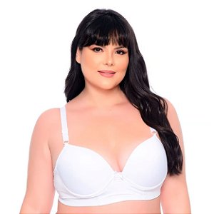 Sutiã Liso Plus Size Reforçado Patitex - Branco - 52