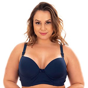 Sutiã Liso Plus Size Reforçado Patitex - Azul Marinho - 50