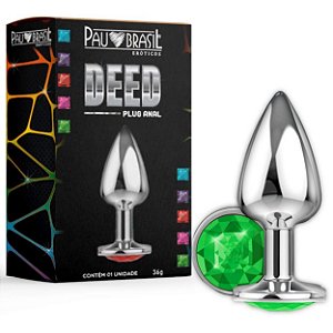 Plug Anal Deed Com Pedra - Verde