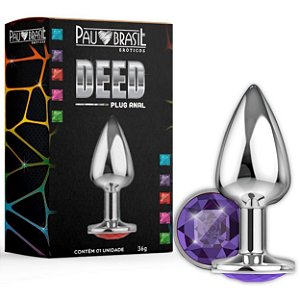 Plug Anal Deed Com Pedra - Roxo