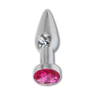 Plug Anal De Aço Com Cristal Brilhante Lf Import - Pink