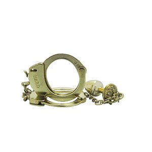 Kit Algema Com Plug Anal Pequeno Cravejado Hard - Dourado
