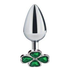 Plug Anal De Aço - Trevo - Tamanho P Sexy Import - Verde