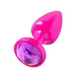 Plug Anal Rosa Com Joia Diversão Ao Cubo - Roxo