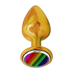 Plug Anal De Metal Grande Pride Lgbt Hard - Dourado