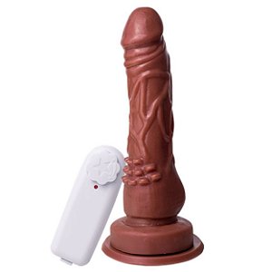 Pênis Com Vibro Ventestimulador 18 X 4,6 Cm Soulsex - Chocolate