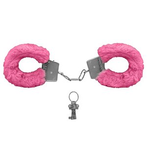 Algemas De Metal Revestida Com Pelúcia Sexy Import - Rosa