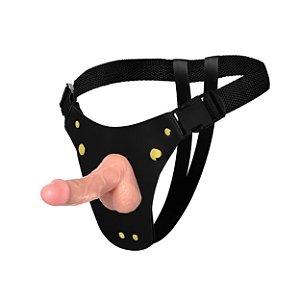 Cinta Strap On Ativa Unitária Com Consolo - Bege