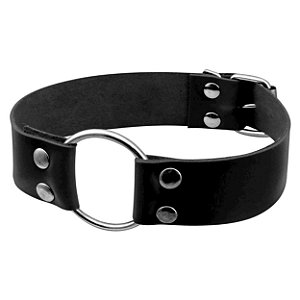 Gargantilha Com Argola Média Dominatrixxx - Preto