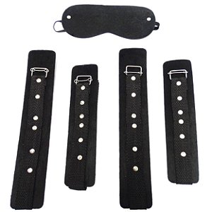 Kit Bondage Em Pelúcia Dominatrixxx - Preto